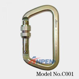 Manual Locking D-shaped steel Carabiner
