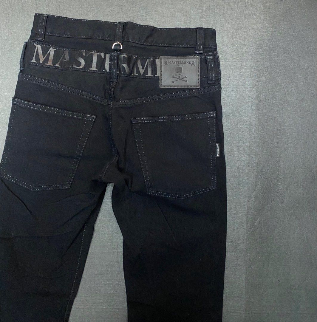 mastermind WORLD Monogram Jeans Pants Black