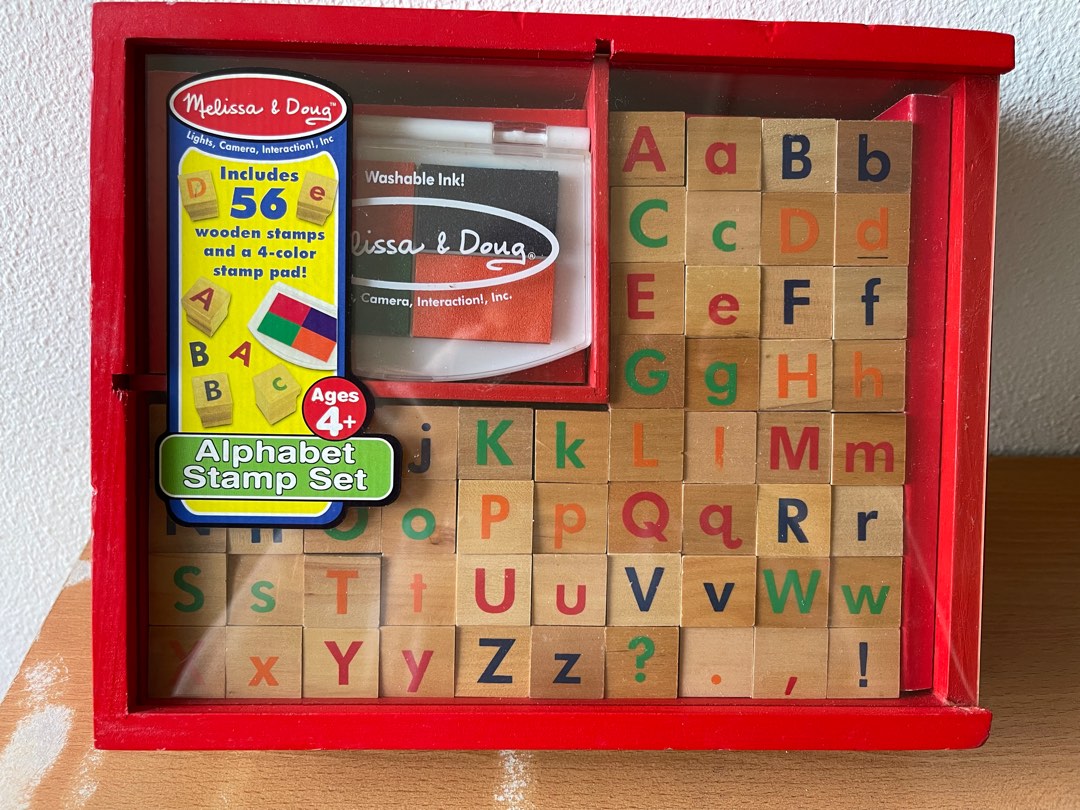 Melissa & Doug Alphabet Stamp set, Hobbies & Toys, Stationery & Craft