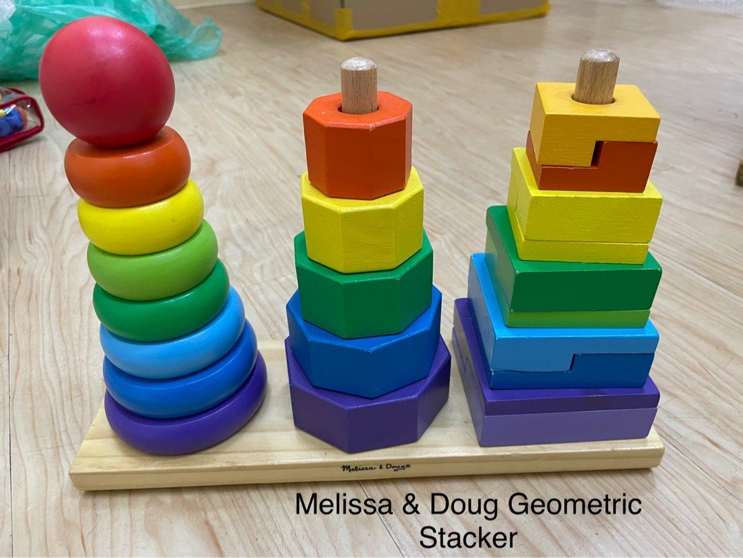 Melissa & Doug Geometric Stacker, Hobbies & Toys, Toys & Games on Carousell