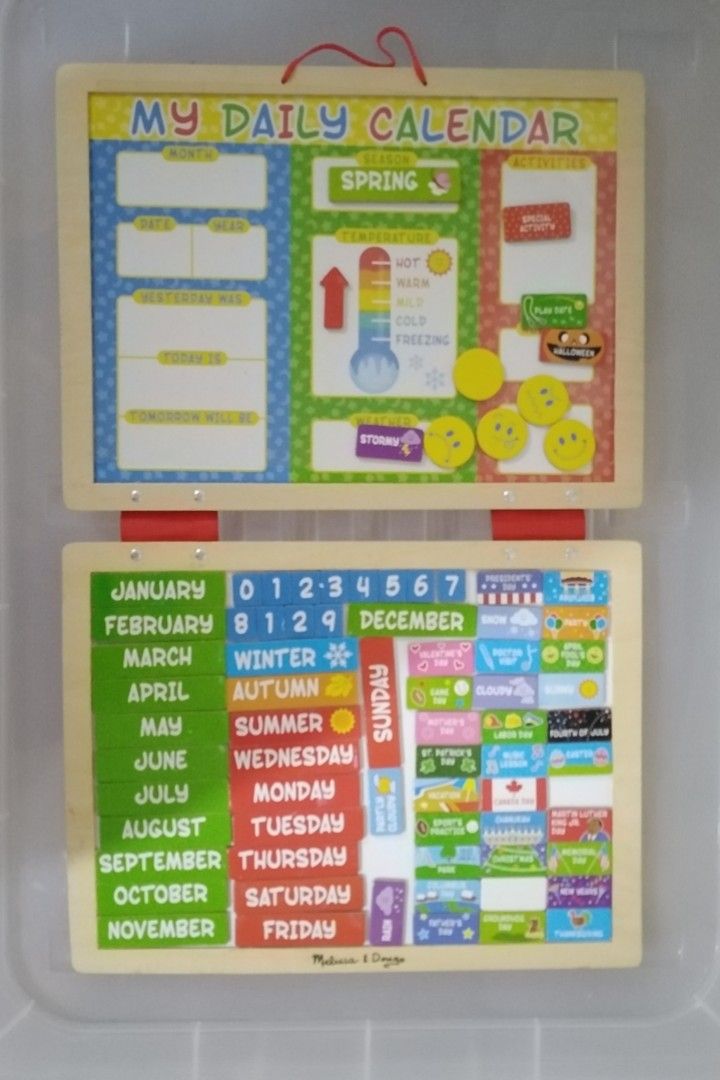 Melissa and Doug My Daily Calendar Wooden Toy Chart for Baby Kids ...