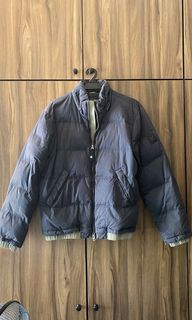 Men's Armani Jeans Navy Blue Bomber Jacket Hood Size Medium