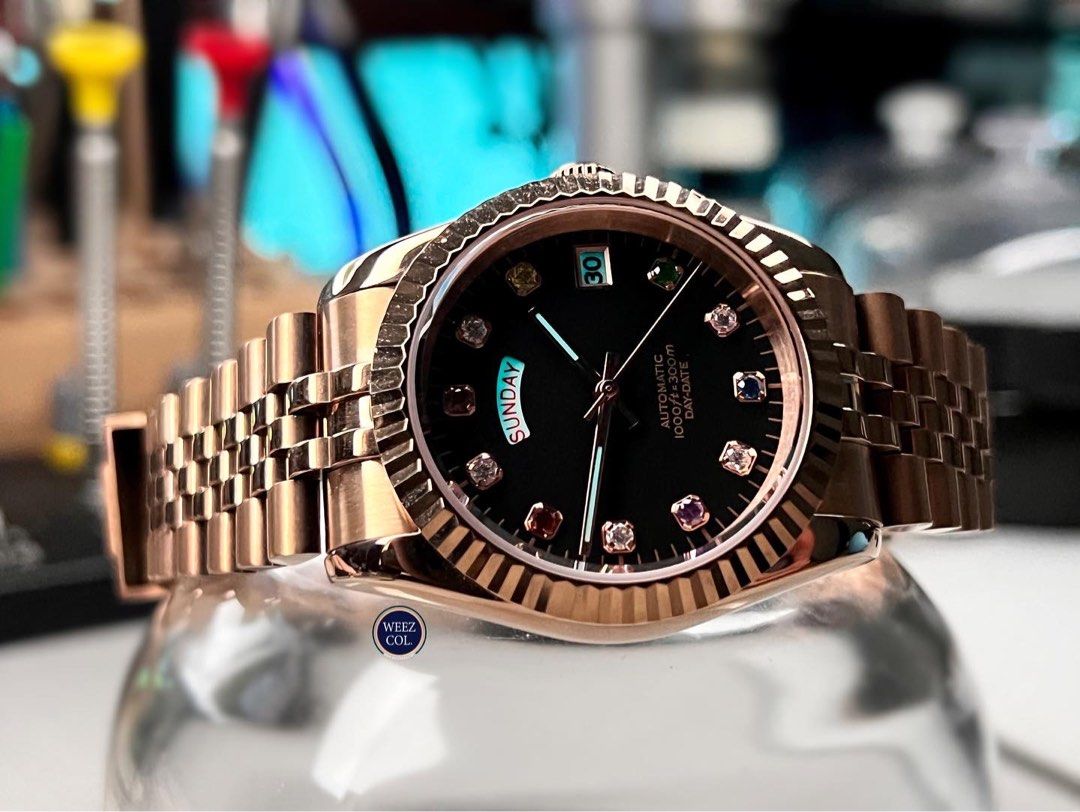 MOD 36MM Rainbow Rose Gold with NH36 Movement Men s Fashion