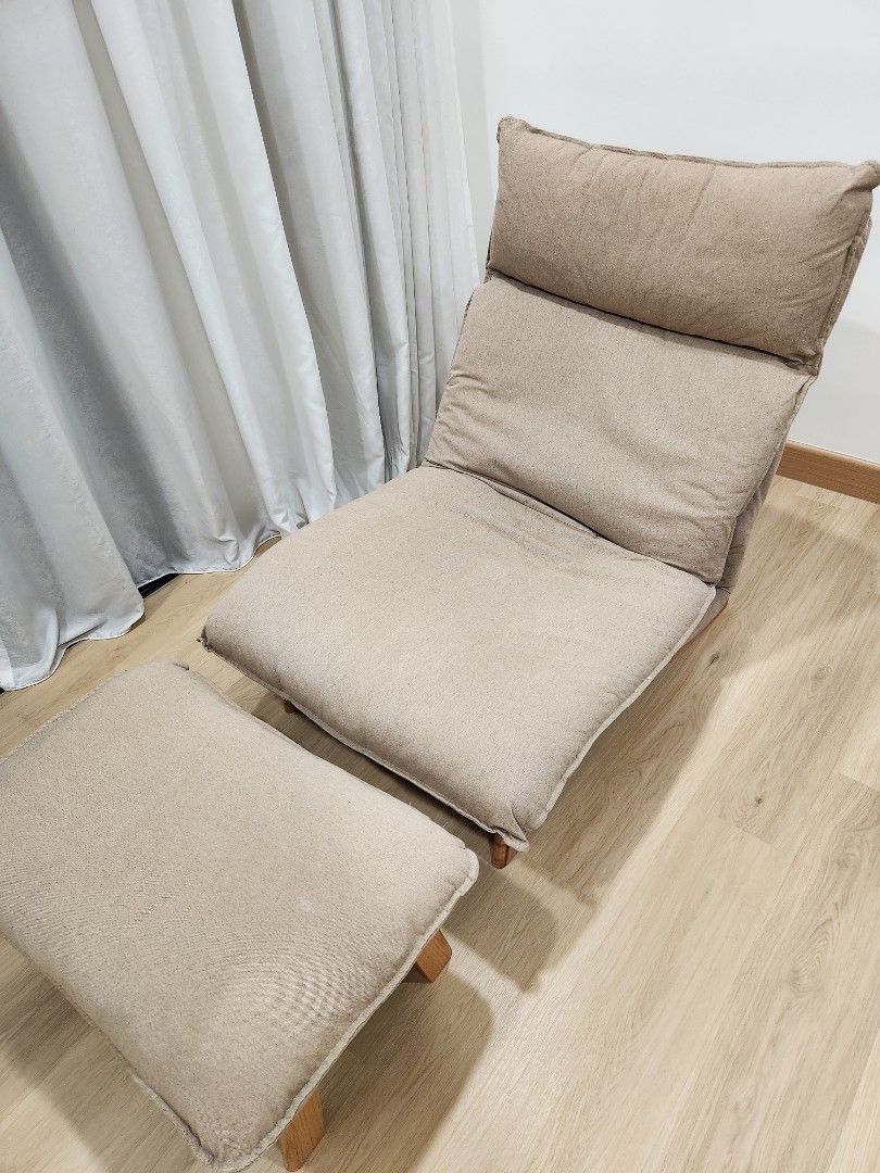 Muji Style One Seater Recliner Sofa/ Lounge Chair, Furniture & Home