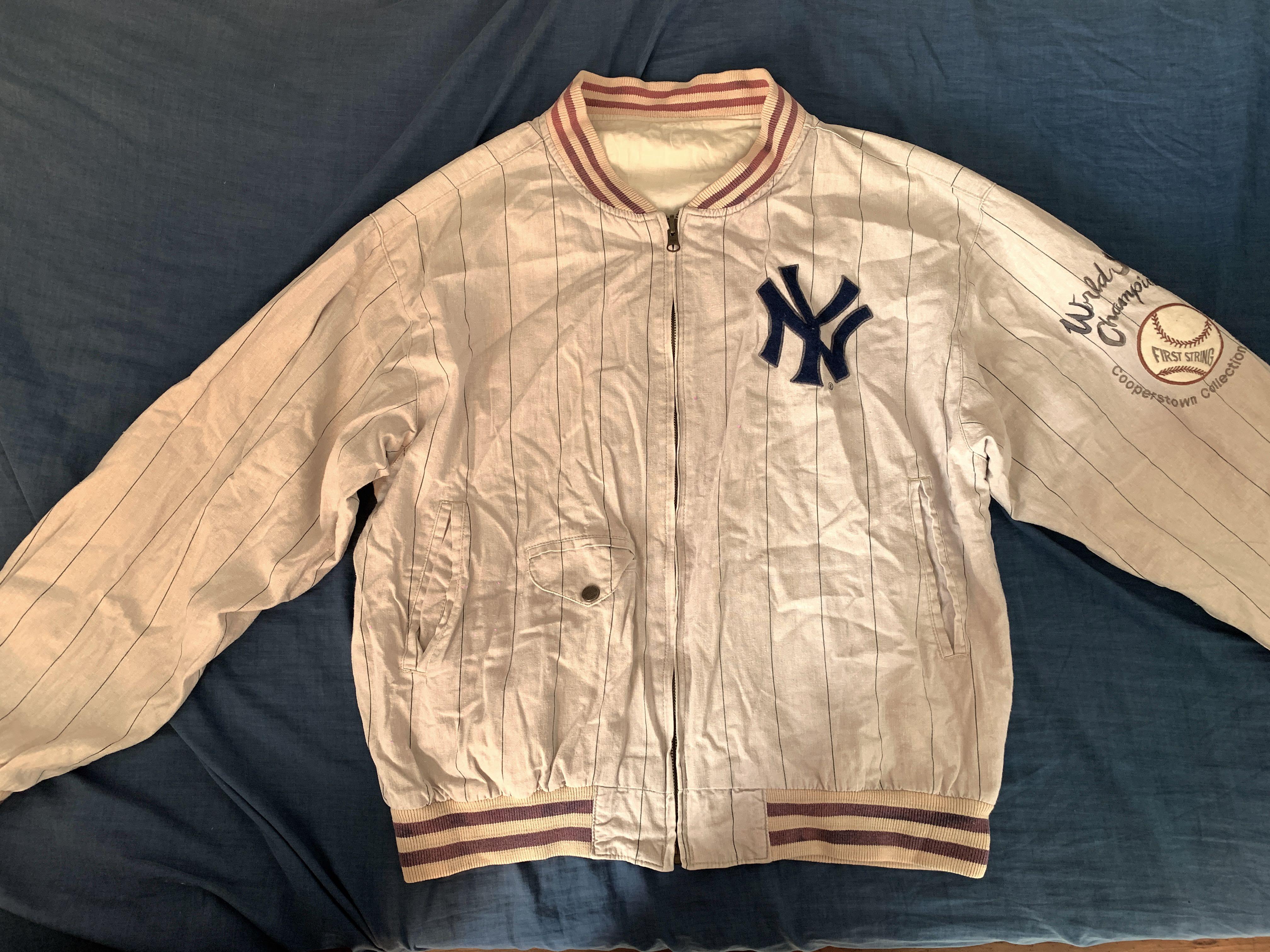 Men's New York Yankees Starter Cream The Captain II Full-Zip Jacket