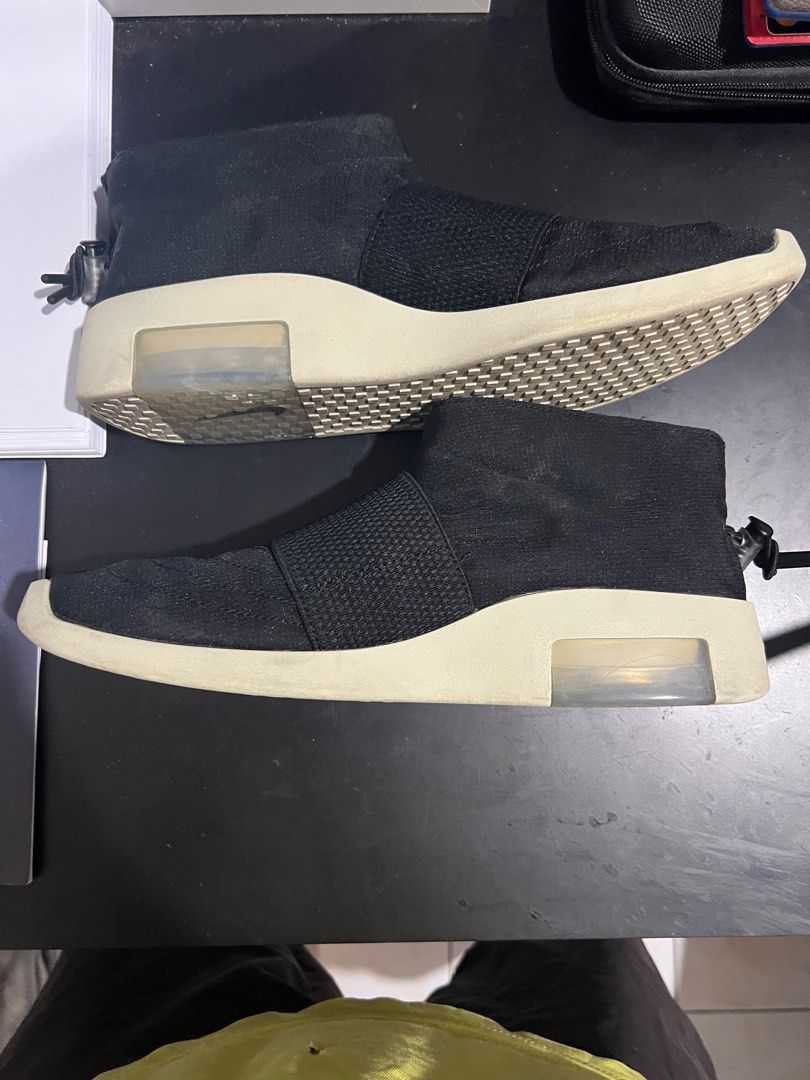 fear of god moccasin on feet