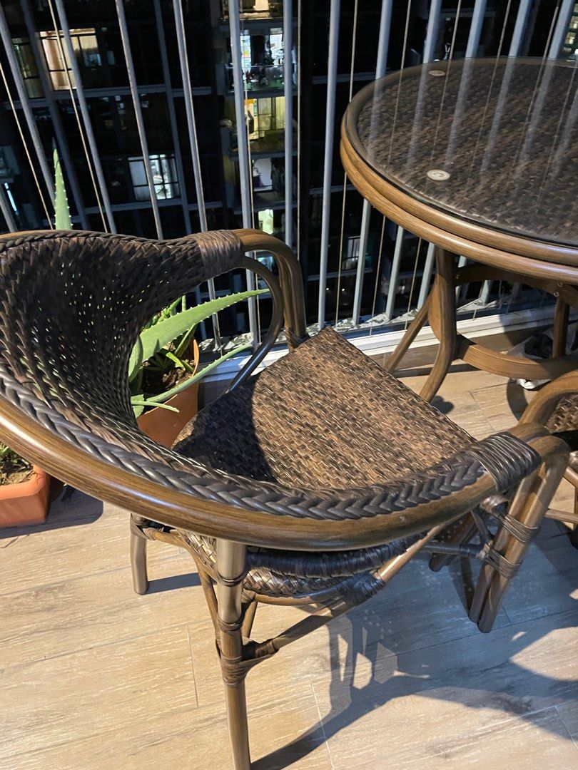 Outdoor balcony table chair set, Furniture & Home Living, Outdoor