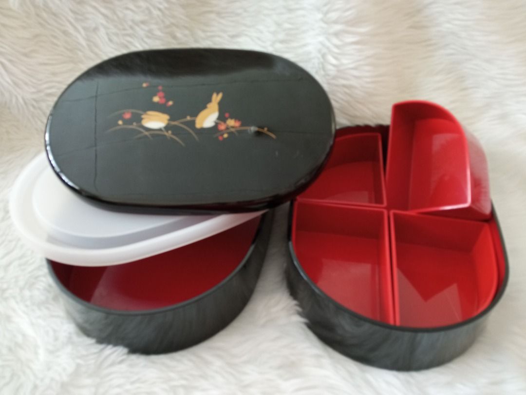 Oval Bento 2 Layer, Furniture & Home Living, Home Improvement