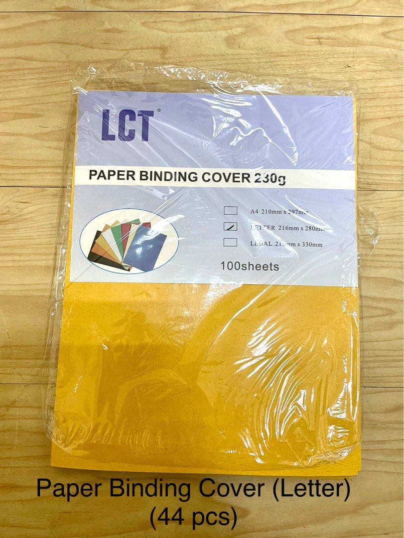 Paper Binding Cover (Letter) 44 pcs, Hobbies & Toys, Stationary & Craft