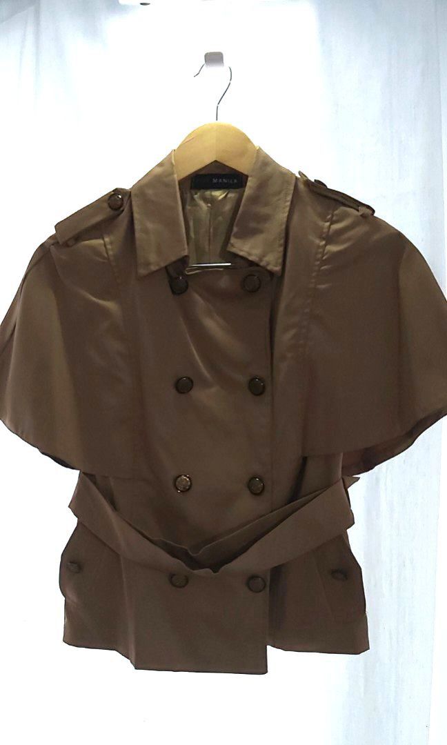 Pink Manila Cape Style Coat in Khaki, Women's Fashion, Coats, Jackets