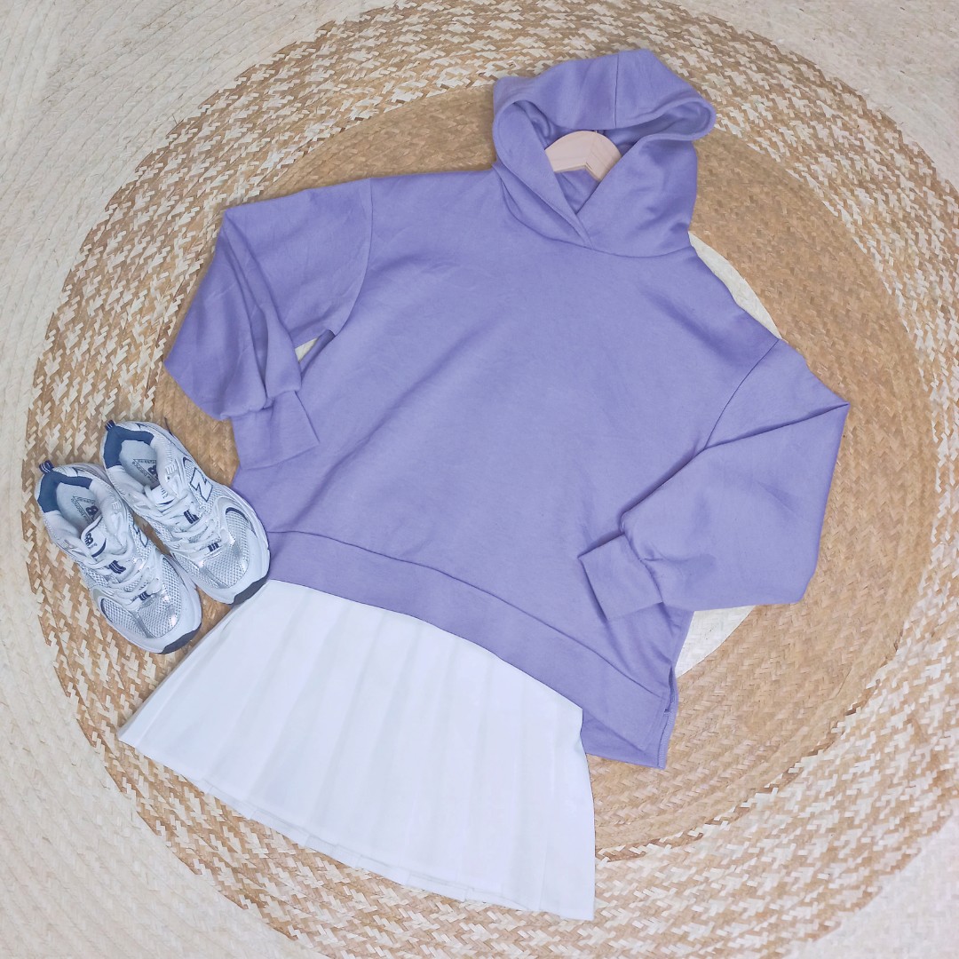Lavender Floral Print Pattern Men Women Pullover Hoodie