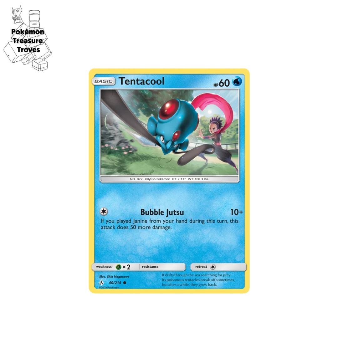 Pokemon Sun & Moon Unbroken Bonds Tentacool Card $0.50, Hobbies & Toys,  Toys & Games on Carousell