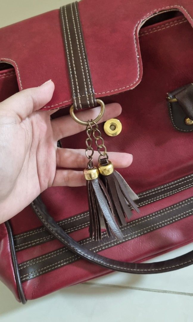 Red on sale tassel bag