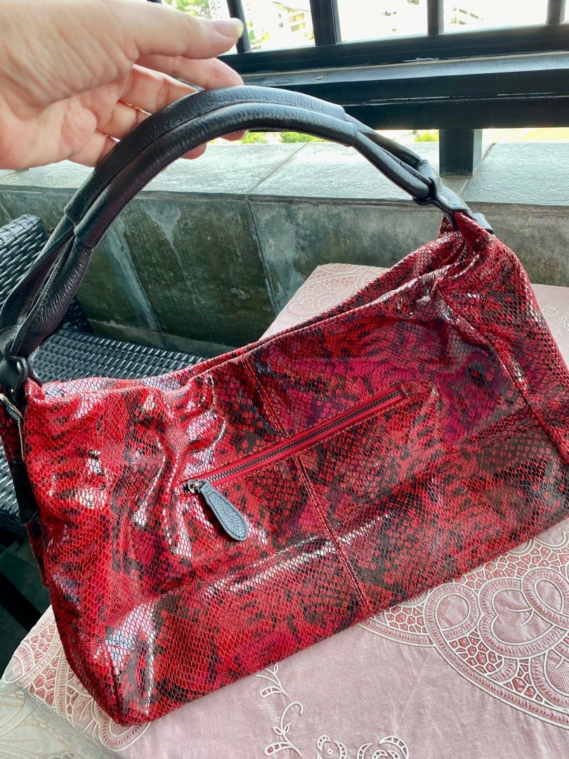 Red snake print best sale bag