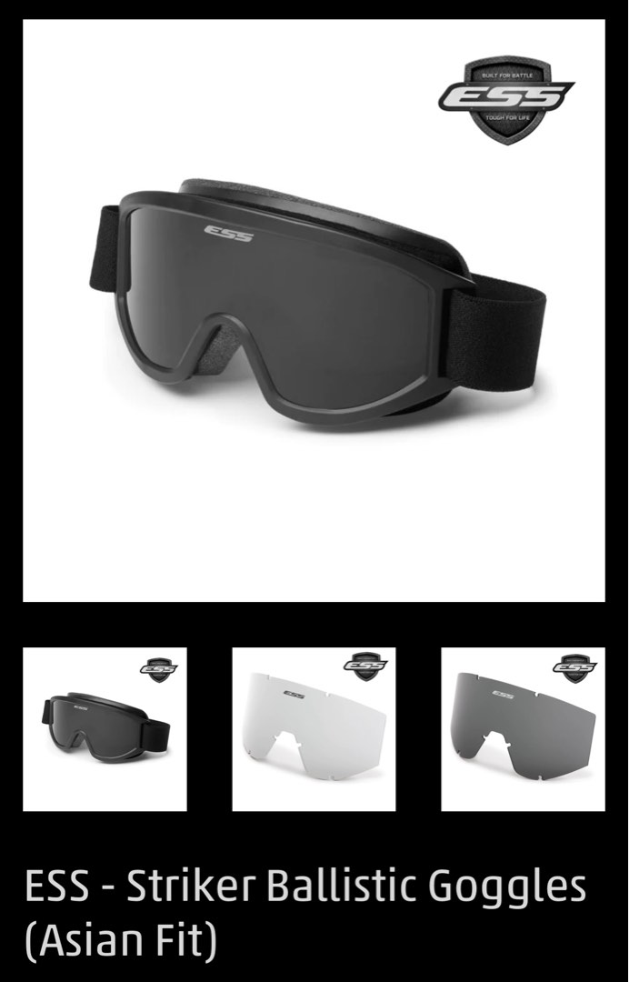 ESS Striker Asian -Fit Tactical XT Goggles ⁄ Clear Lens only