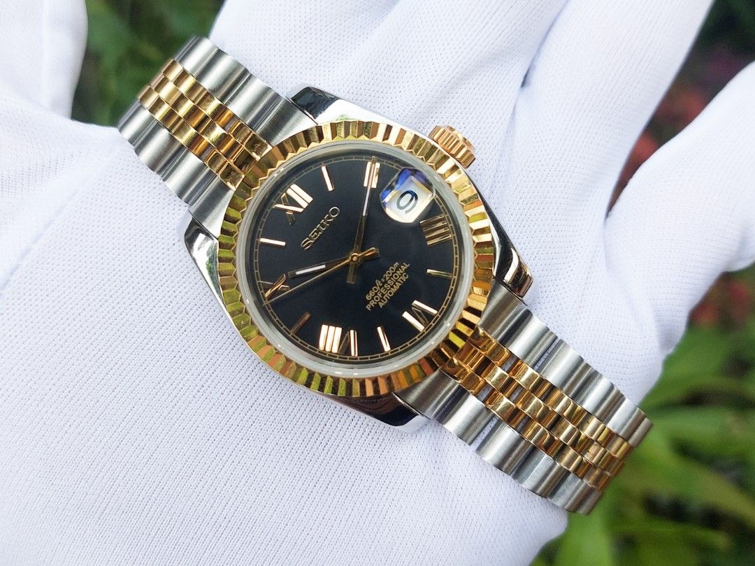 Two tone datejust black store dial