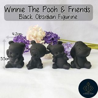 [Singapore Local In-Stock] Black Obsidian Winnie The Pooh & Friends Figurine Set ONE SET ONLY