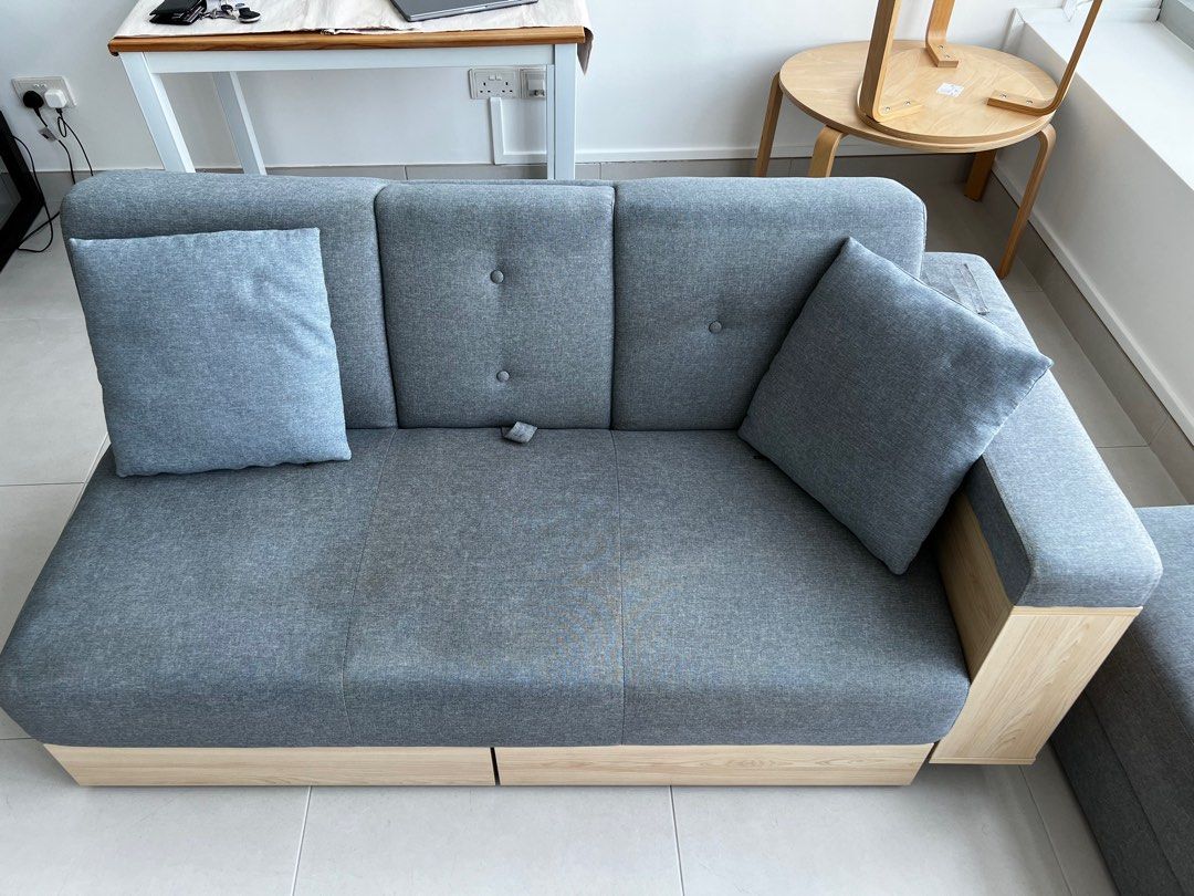 Sofa Bed and Ottoman, Furniture & Home Living, Furniture, Sofas on Carousell