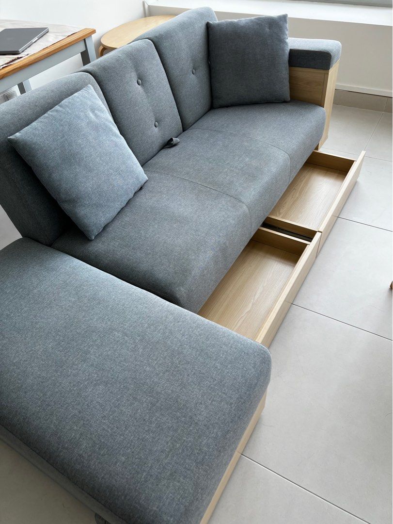 Sofa Bed and Ottoman, Furniture & Home Living, Furniture, Sofas on Carousell