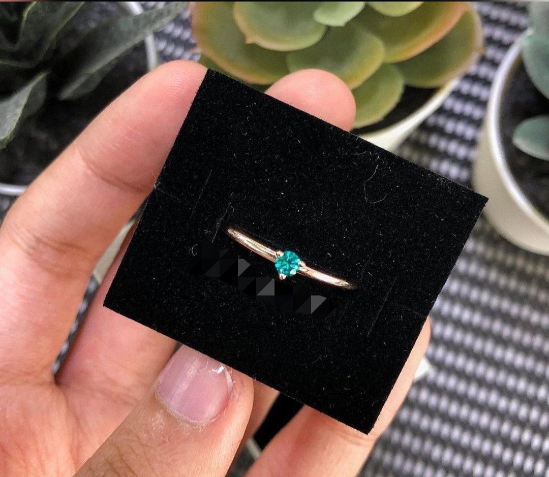 Pandora green cheap solitaire ring