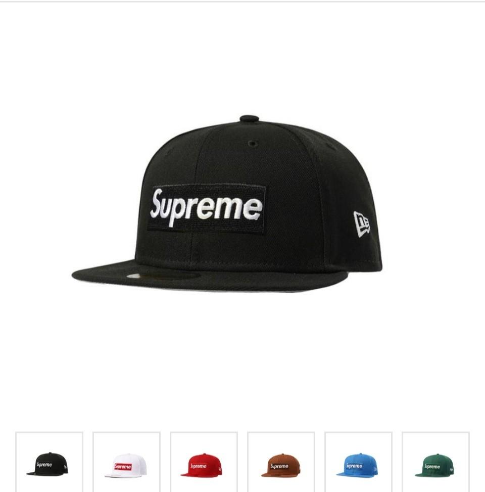 Supreme Money Box Logo New Era Hat in black, Men's Fashion