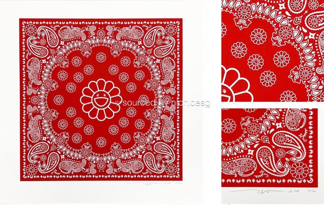 最安値挑戦 村上隆 Flower FLOWER TONARI Paisley MURAKAMI Bandana X ...