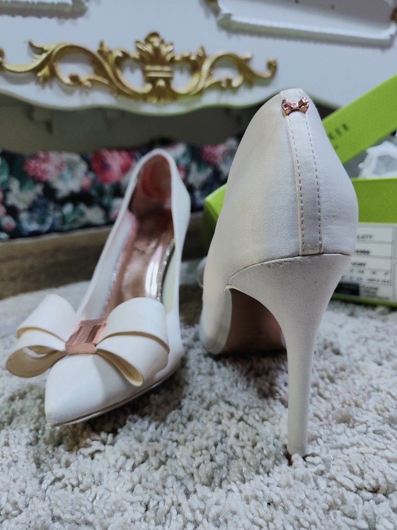 Ted baker white bow heels cheap