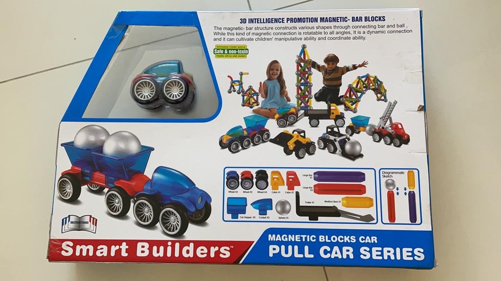 Tianilda Smart Builders Magnetic Blocks Pull Car Series Hobbies