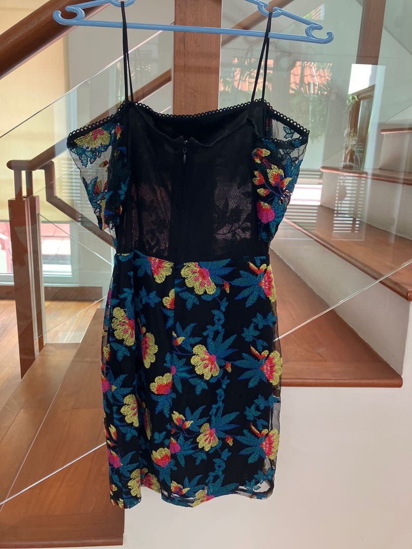 princess polly baby blue dress Topshop Floral Lace Black Mesh Bodycon Dress, Women's Fashion, Dresses &  Sets, Dresses on Carousell