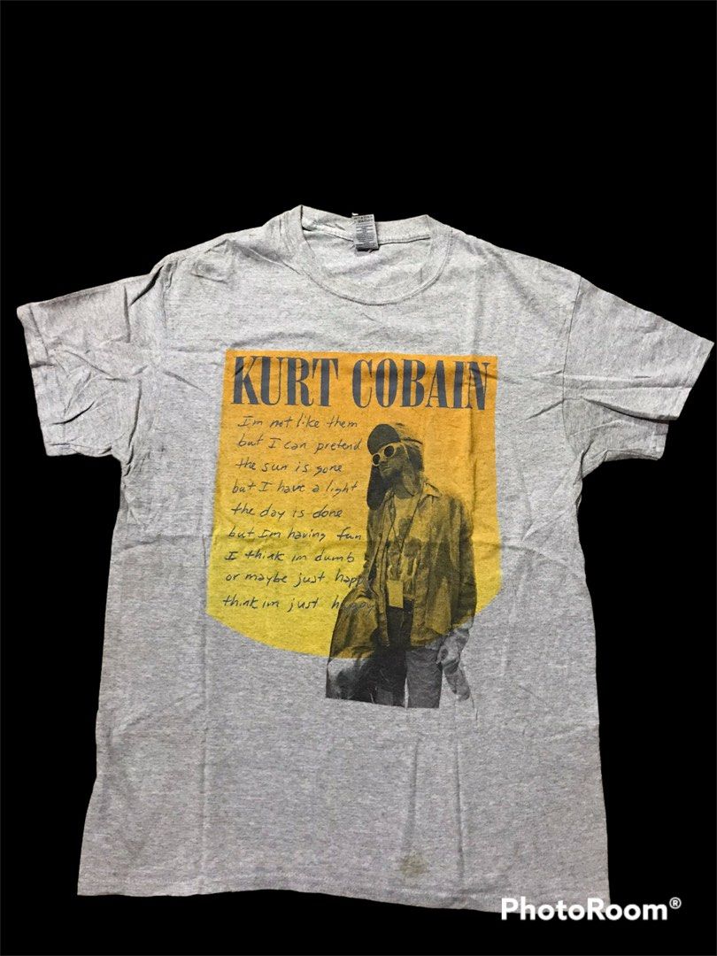 T-Shirt Band Kurt Cobain, Men'S Fashion, Muslim Wear, Tops On Carousell