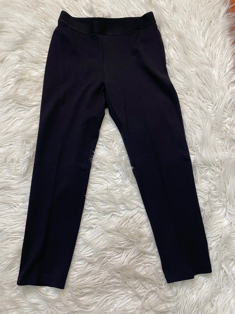 Uniqlo black stretch pants rayon nylon spandex w 28-30”l35