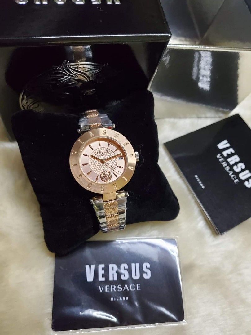 Versace rose gold white dial ladies watch clearance