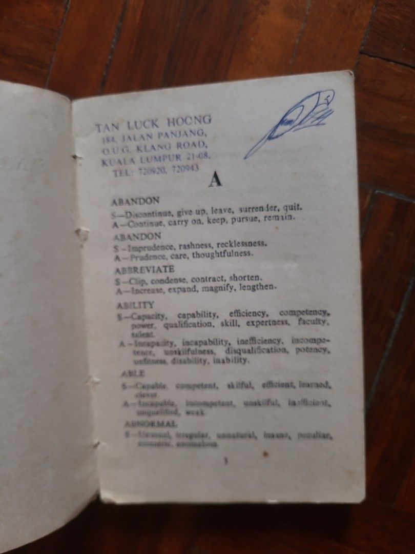 [Vintage Title] 3000 Synonyms and Antonyms, Hobbies & Toys, Books