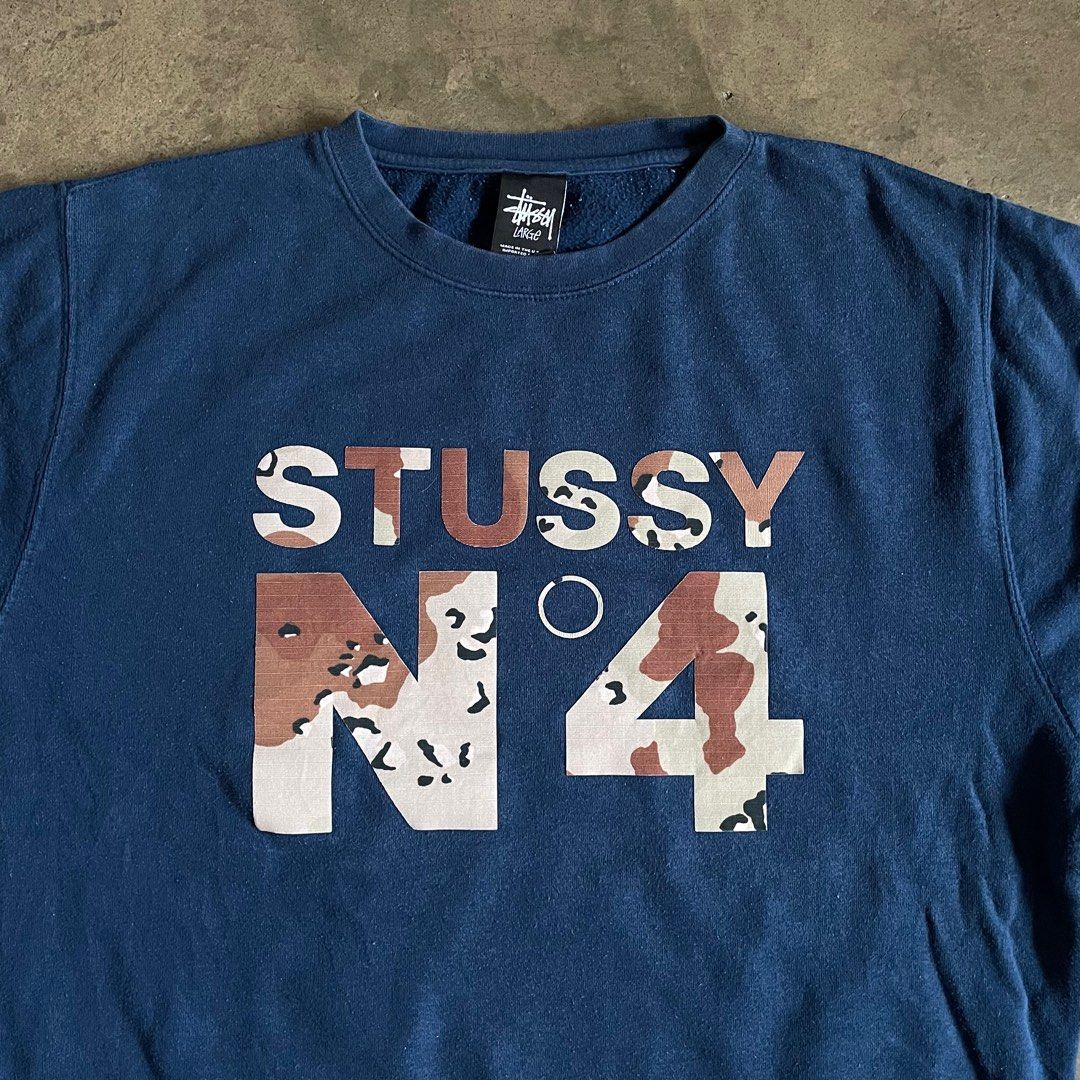 Vtg Stussy N4 Camouflage Print Crewneck Sweatshirt x Vintage x Camo x