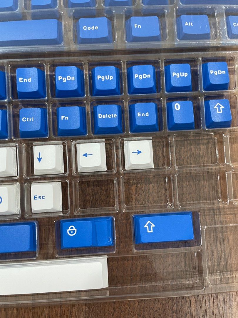 White on Blue double shot abs keycaps, Computers & Tech, Parts ...