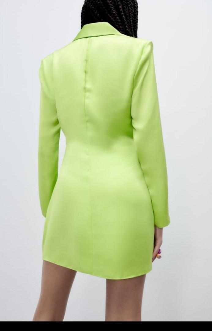 Zara Satin Neon Blazer Dress, newtag, Women's Fashion, Dresses & Sets,  Dresses on Carousell