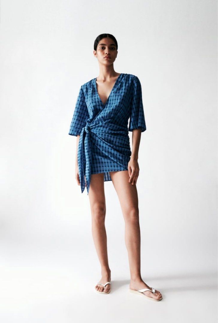 Zara Wrap Mini Dress, Women's Fashion, Dresses u0026 Sets, Dresses on Carousell