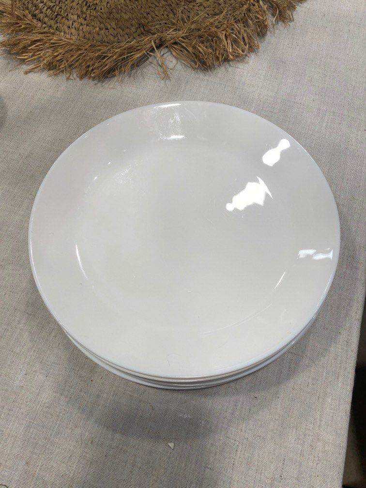 12 white big IKEA plates, Furniture & Home Living, Kitchenware