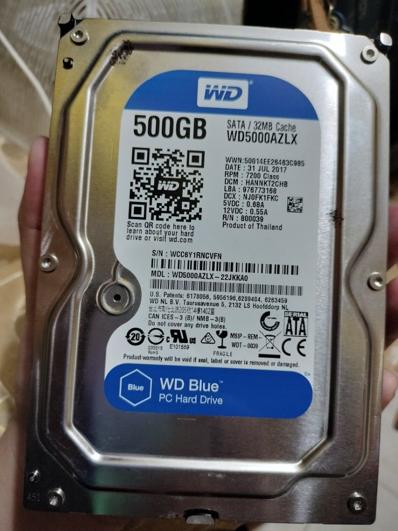 500GB WD Blue Hard Drive Computers Tech Parts Accessories Hard 500gb Wd Blue Hard Drive Computers Tech Parts Accessories Hard