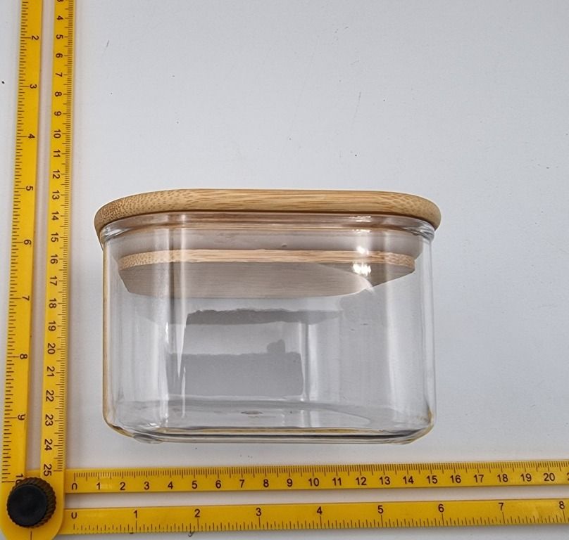 5 PC SET CROFTON Storage Container Stackable Clear Jar Set with Silicone Seal Bamboo Lid