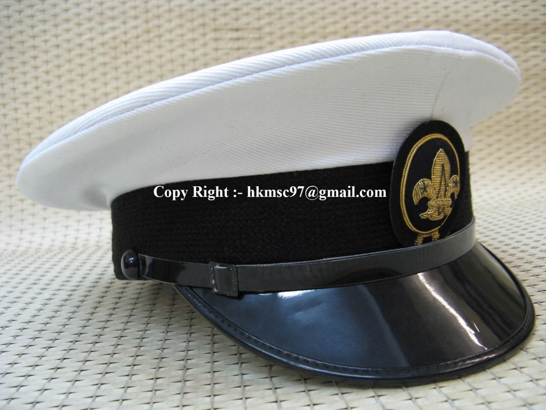 特價發售 英式海軍白帽 傳統純棉布制造 透氣內裡 現今罕有 合 海童軍 海事青年團 遊艇船長 艦長 英碼56 57cm 收藏已久