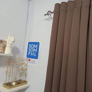 ✨ Korean Blackout Curtains High Quality Fabric for Window and Living Room | Aesthetic, Nude, Neutral Colors ( 1pc only) 8 Grommet Rings per panel ✨