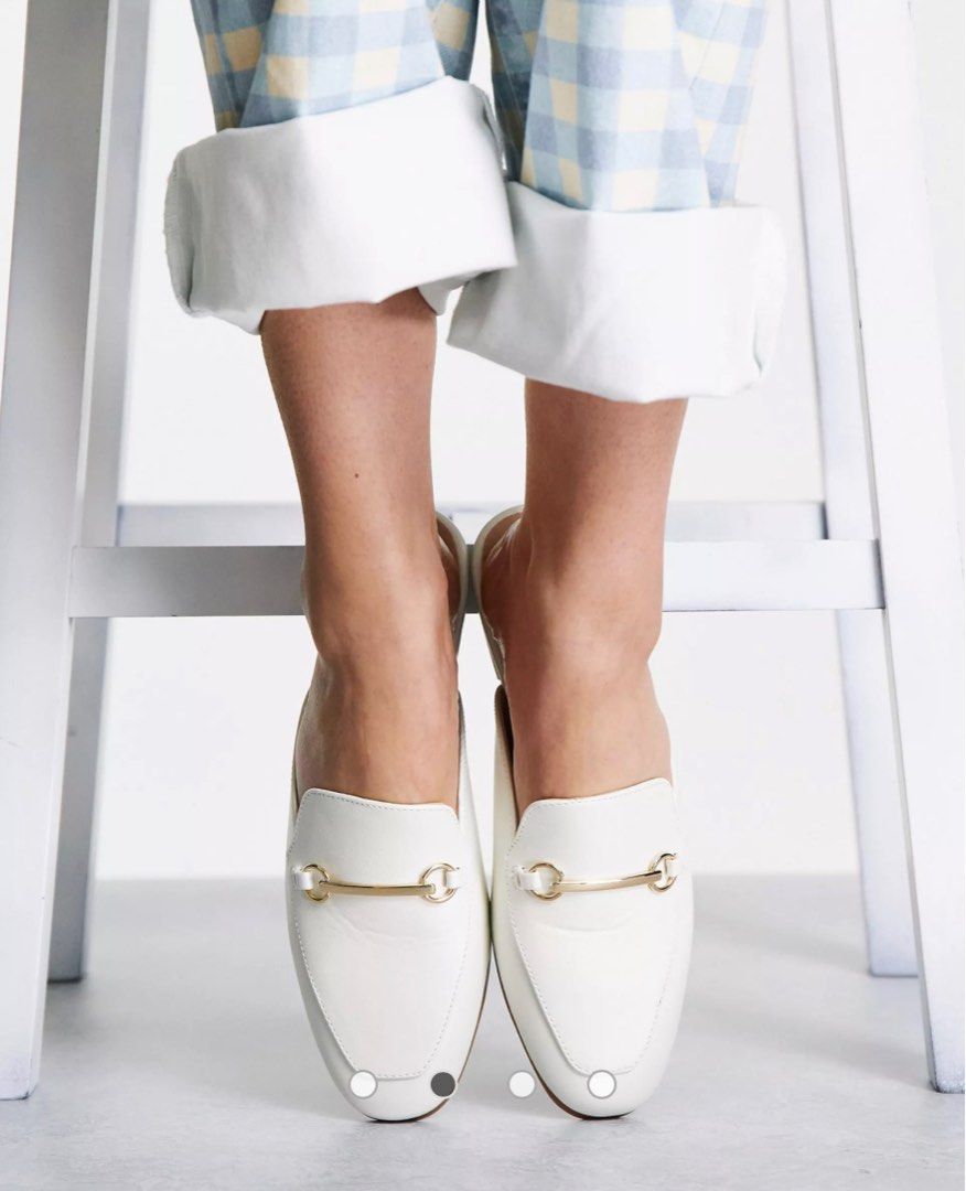 White backless loafers online