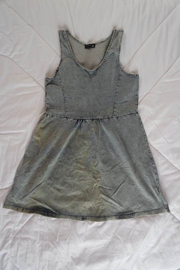 Acid Washed Denim Style Dress, Women's Fashion, Dresses & Sets, Dresses