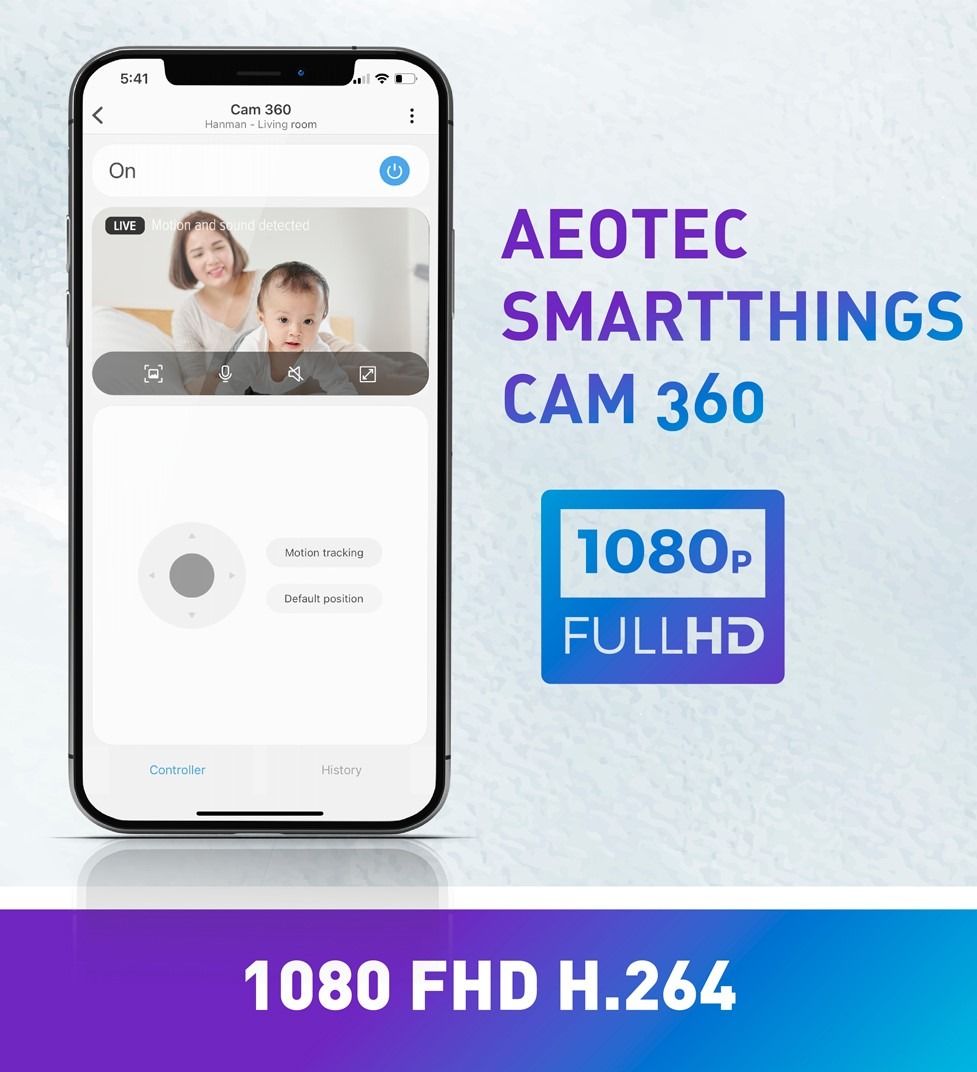 Aeotec Cam 360 Smart IP security wifi camera Samsung SmartThings