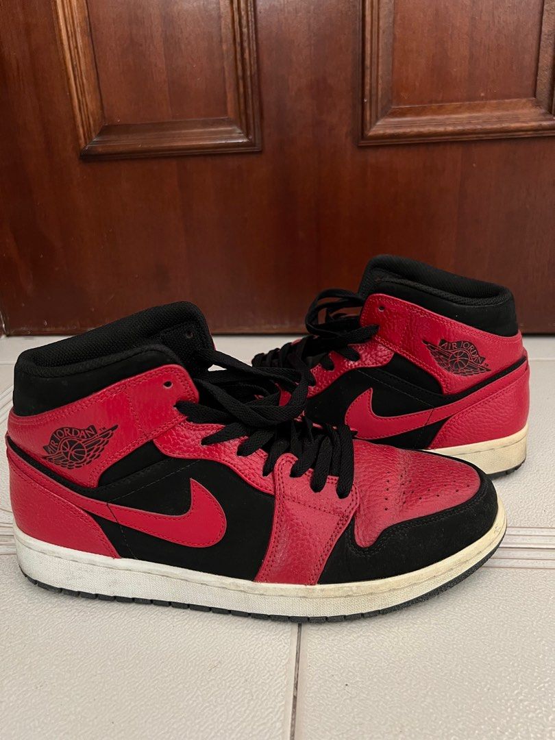QUICK SALE Air Jordan 1 Mid Black Gym Red White Authentic