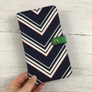Aldo Navy and White Striped Passport Travel Wallet / Passport Case