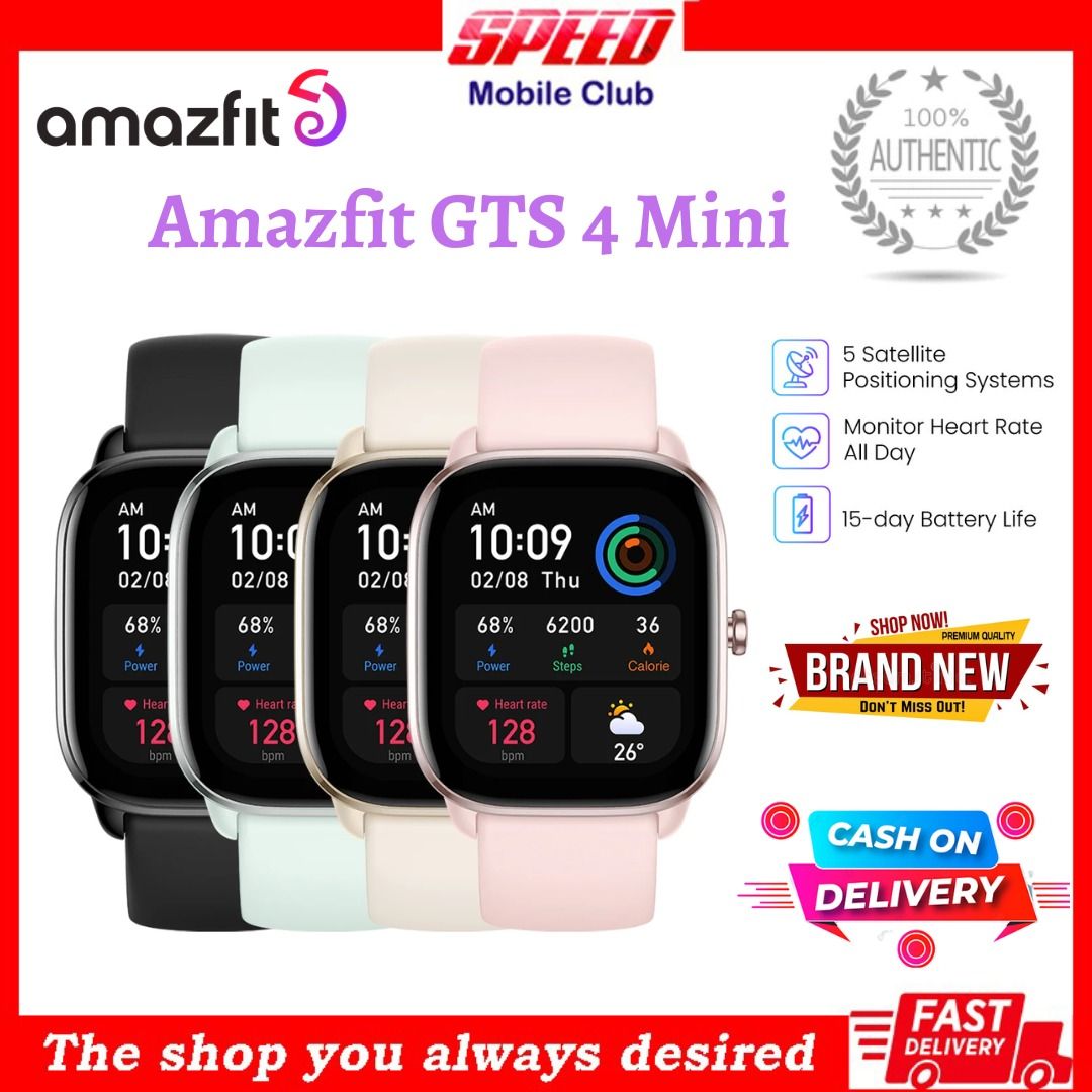 Amazfit GTS 4 Mini Smart Watch Fitness Tracker,24H Heart Rate &  Blood-oxygen Monitoring,120+ Sports Modes, 5 ATM Water-resistance,GPS  compatible with