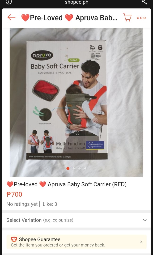 Apruva Baby Soft Carrier, Babies & Kids, Going Out, Carriers & Slings