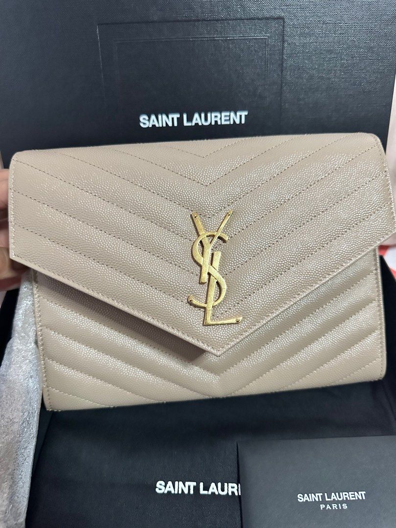 Authentic YSL Cassandre Wristlet/Clutch, Luxury, Bags & Wallets on